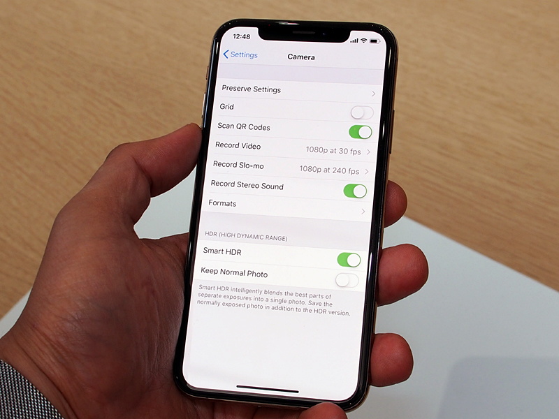 カメラの設定には「Smart HDR」の項目が