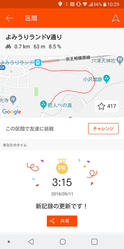 3日目のチャレンジは、少し頑張って3分15秒。ちなみに初回は3分32秒だった