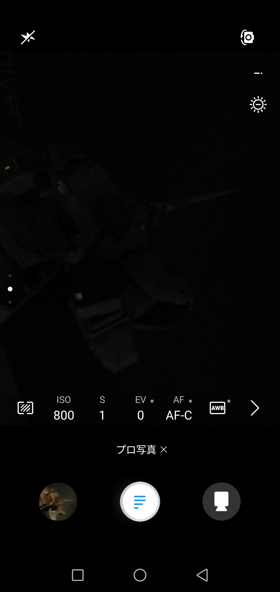 P20 liteでは、何を撮ってるのかすらわからないほど暗かった。残念！