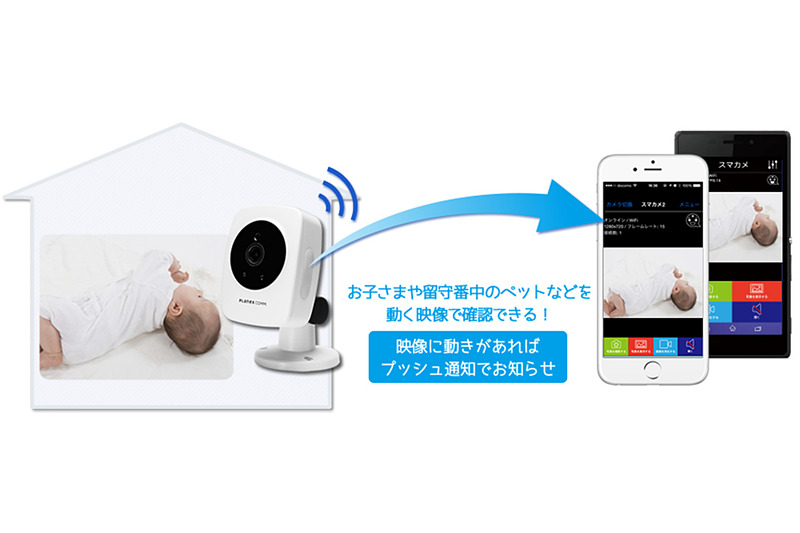 動体検知によるアラート通知や録画が可能
