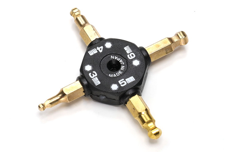 藤原産業「SK11 クロスボールポイントレンチ チ SXR41B」（<a href="http://www.fujiwarasangyo-markeweb2.com/DispDetail.do?volumeName=00017&itemID=t000100016950" class="strong bn" target="_blank">公式ページ</a>）。六角穴付ボルトや六角穴付き止めネジを回せる工具です。一般に「六角レンチ」や「ヘックスレンチ（ヘキサゴンレンチ）」あるいは「アーレンキー」と呼ばれる工具を、4本まとめて十字型・小型化したものです。