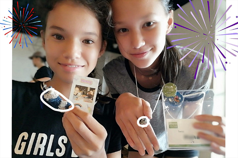 P20 liteが、ハードな要求にも耐えられるからか、アプリで写真をガンガン加工して大満足の双子