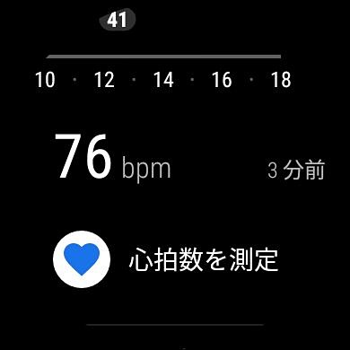 心拍数は、約20分おきに自動で計測する。ホーム画面やGoogle Fitアプリなどでは、その場で計測も可能