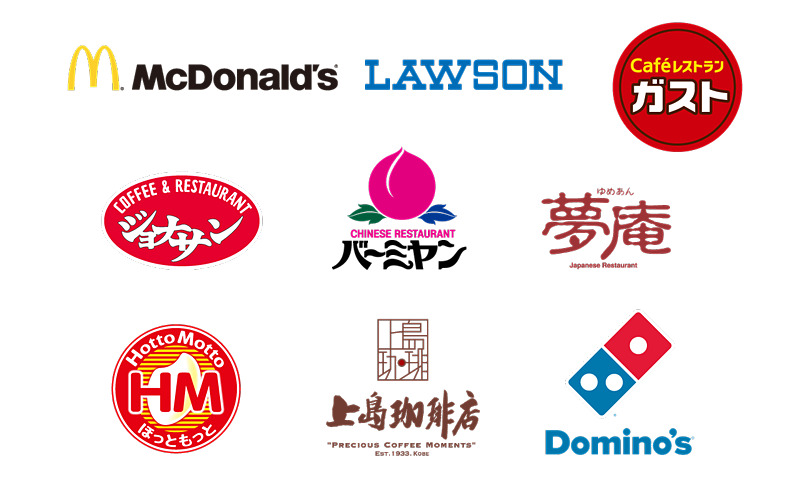 クーポンが提供される飲食ブランド