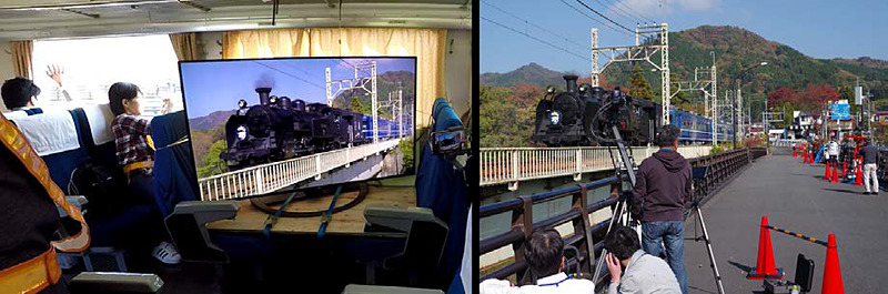 ライブ映像伝送試験の様子