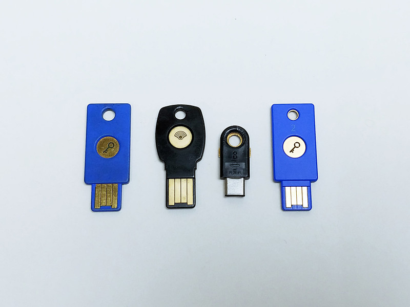 筆者が使っている歴代のセキュリティキー