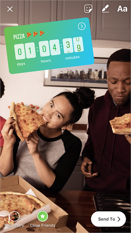 ストーリーズのカウントダウンスタンプ