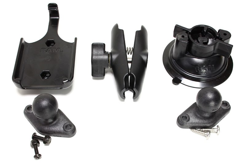 RAMマウントは、主に4つのパーツを組み合わせてつくる汎用マウントシステムです。各部のパーツのバリエーションは豊富。様々なデバイスをいろいろな箇所に固定できます。