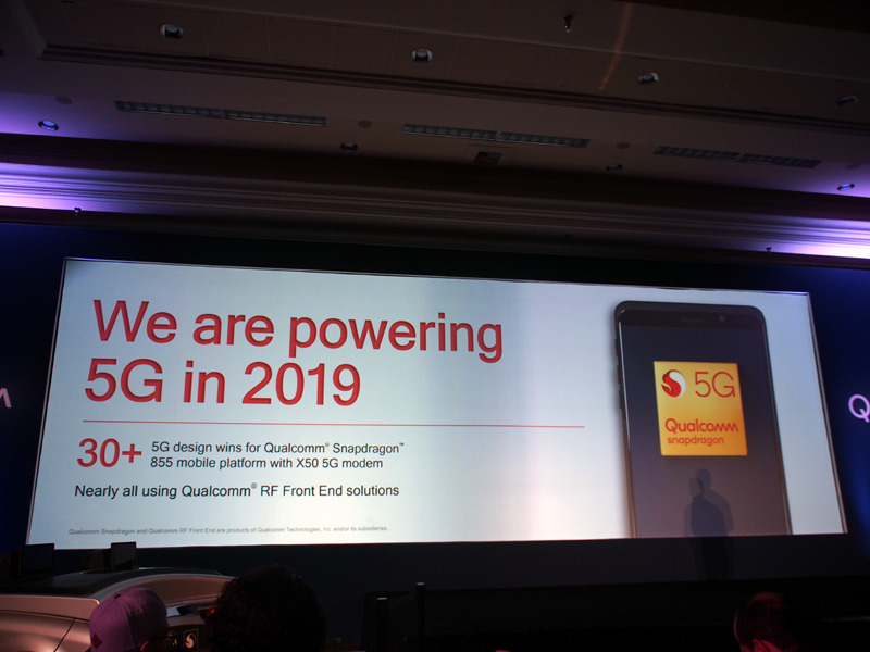 Snapdragon 855とSnapdragon X50を組み合わせた端末は、30種類以上にのぼるという