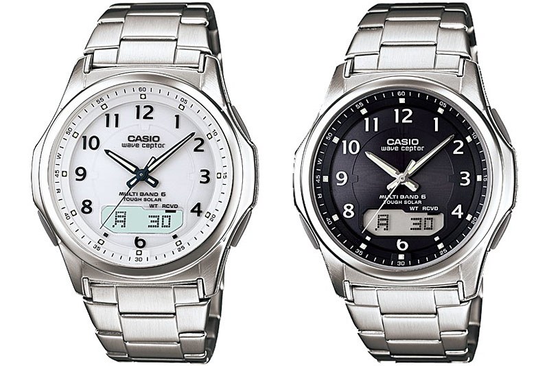 手持ちのアナログ腕時計のうちで、最も視認性が高いと思われるもの。カシオの電波時計「wave ceptor（ウェーブセプター）」シリーズです。実用品として気に入っていて、バンドを変えたりして多用しています。