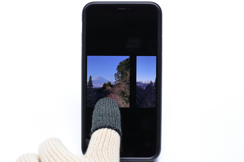 スワイプして左右スクロールしたり、ピンチアウトで写真を拡大したり。指で直接操作するのと同様にタッチ操作できました。