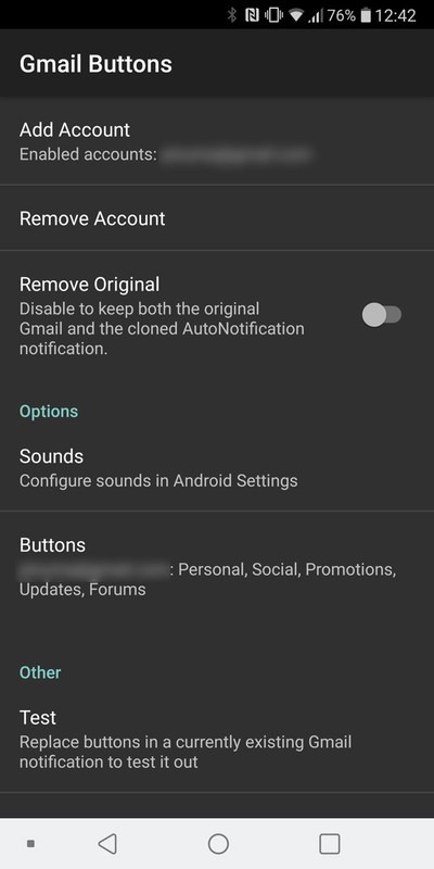 「Add Account」でGmailアカウントと関連付ける