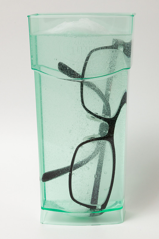 洗浄中の様子。無数の泡が出てくる