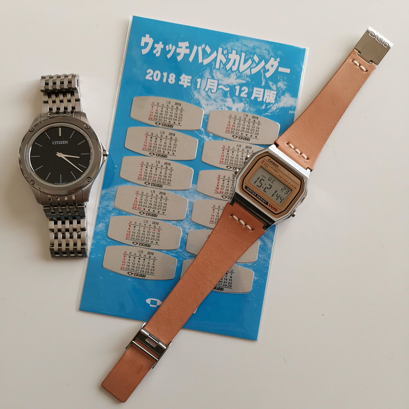 クォーツや電波のどんなに正確なカレンダー付き腕時計でも先行きのカレンダーを知るには今も発売している昭和なウォッチバンドカレンダーが必要だ