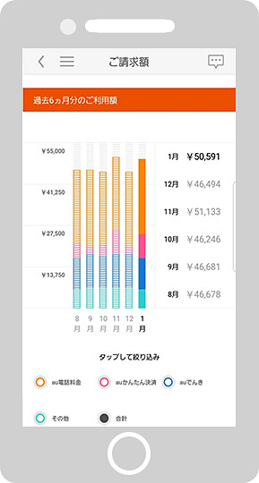 利用状況をグラフで表示