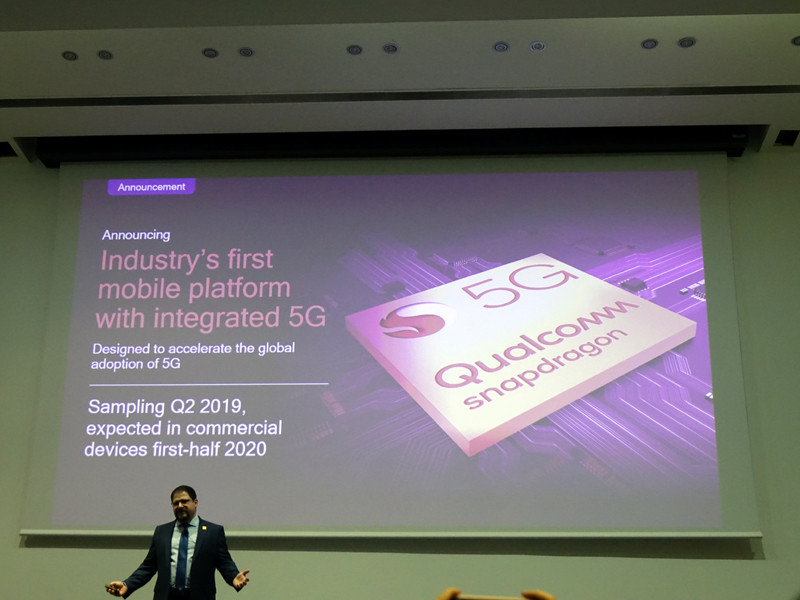 5Gモデムが内蔵されたSnapdragonが、2019年第2四半期から出荷される。プレミアム端末向けだという