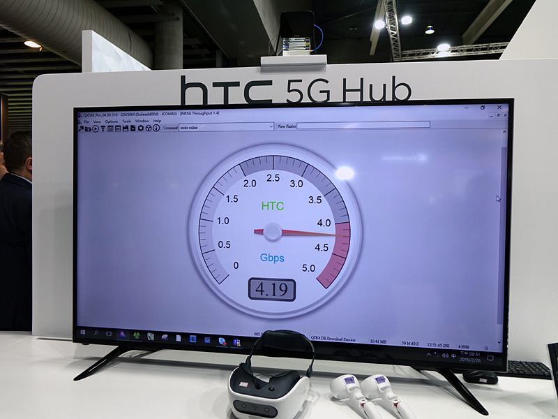 シミュレーターで通信を行い、4Gbps程度の速度が出ていた。Vive Focusを使い、処理をネットワーク側のサーバーで行うデモも披露