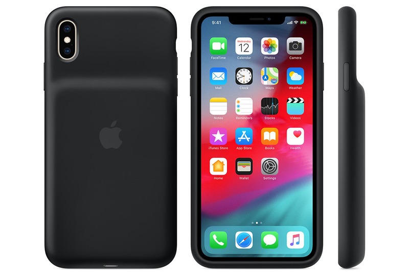 左はAmazonで購入したALLEASAブランドのケース型バッテリー。右はアップル純正の「iPhone XS Max Smart Battery Case」です。どちらも iPhone XS Max用ケースとして使える増設用バッテリーです。