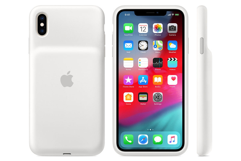 アップル純正ケース型バッテリーの iPhone XS Max Smart Battery Case。カラーはホワイトとブラックがあり、アップルストア価格は税別1万4800円です。