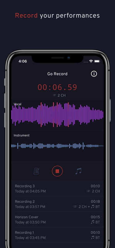「GO Record」アプリ