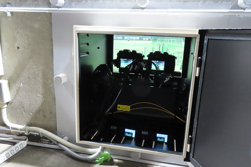 バックネット下の一等地に設置されたVRカメラ