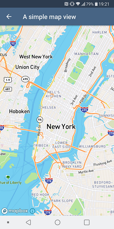 Mapboxのデモアプリ。さまざまなスタイルの地図が作れることがわかる