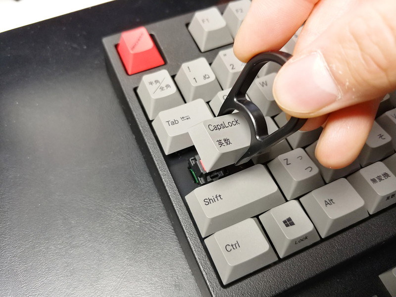 同梱のリムーバーを使って外し、入れ替える