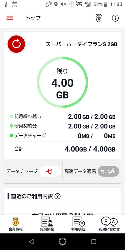 そんな不便さも料金の安さを考えると許容範囲。というわけでこれからプランSでも過ごせる自信がつきました