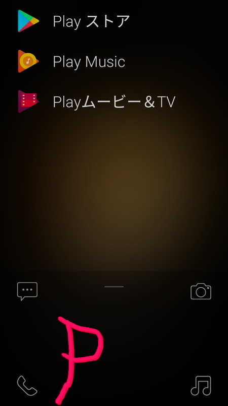 「P」を入力してみたところ