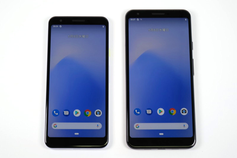 「Pixel 3a」（左）と「Pixel 3a XL」（右）
