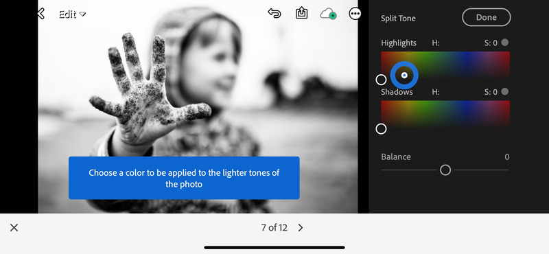 「Lightroom」アプリ最新版の「インタラクティブチュートリアル」