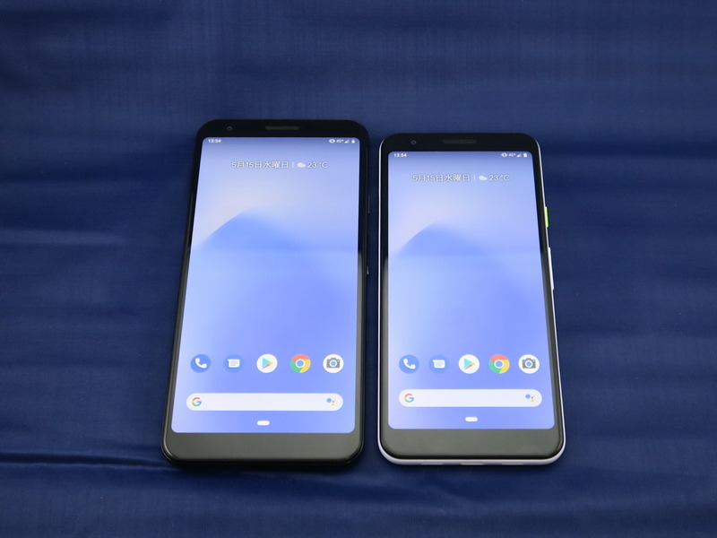 Pixel 3a XL（左）とPixel 3a（右）はディスプレイサイズやボディサイズ、バッテリー容量などを除けば、基本的に同じスペック