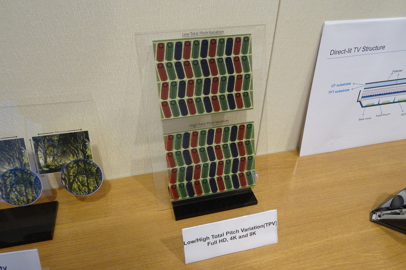 ガラス基板への熱処理によるひずみの大小を示した例