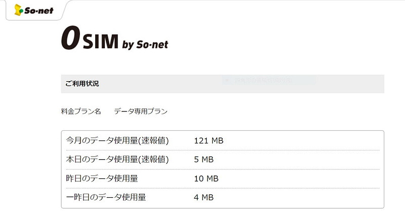1日に数回、1回10～20秒を遠隔地のスマホからアクセスして見てみた。ちょうど10日と12時間経過した時点で0 SIMの使用データ量を見て見たら126MBだった。この感じだと無料の500MBで1カ月はスマカメ2 LTEを使えそうだ