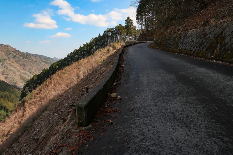これは通称「時坂峠（とっさかとうげ）」。東京都内にある峠ですが、ロードバイクのライダーがよく訪れる場所です。晴れたりすると絶景。ある程度は自転車登坂に慣れていないと「キツい上り坂」となりますが、RIDGE-RUNNERだと風景をゆっくり堪能しつつ気楽に上れちゃいます。