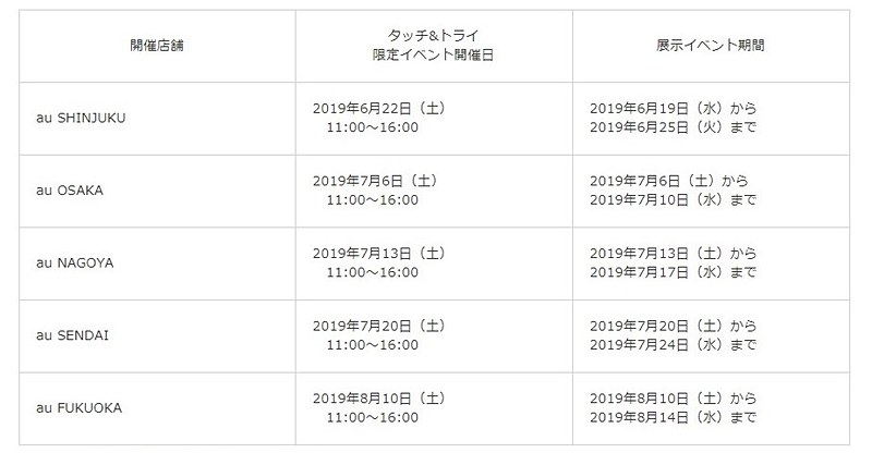 開催スケジュール