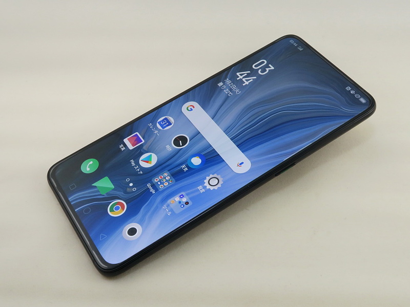 オッポジャパン「OPPO Reno 10x Zoom」、約162.0mm（高さ）×77.2mm（幅）×9.3mm（厚さ）、約215g（重量）、ジェットブラック（写真）、オーシャングリーン