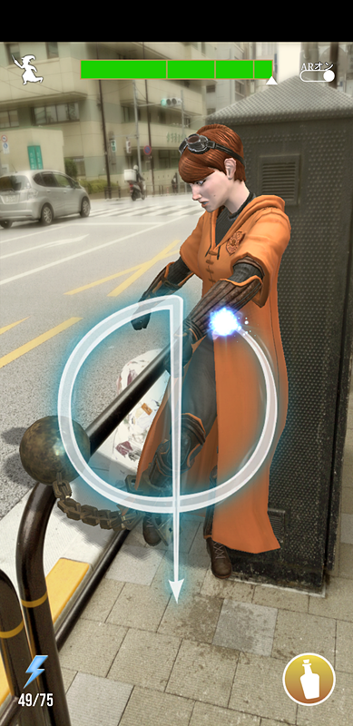 魔法の痕跡をタップすると、コンファウンダブルを呪文で追い払い、魔法界の人や生物を助けていく