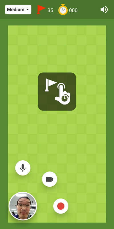 ゲームが起動し、録画開始ボタンなどがポップアップ