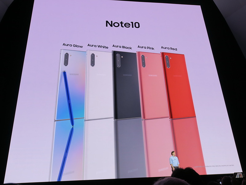 Galaxy Note10はカジュアルなレッドやピンクを含めた5色をラインアップ