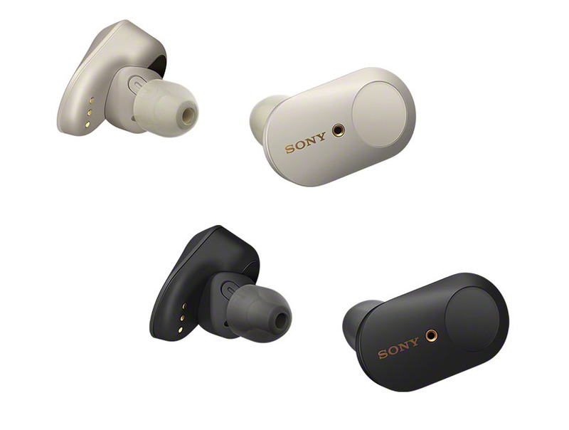 2019年7月13日発売のソニー「WF-1000XM3」。スマートフォンなどの音源とヘッドホン（イヤホン）がワイヤレス接続なのに加え、ヘッドホン左右もワイヤレス接続である「完全ワイヤレス」ヘッドホンであり、さらに強力なNC（ノイズキャンセリング）機能も搭載しています。充電器となる専用ケースが付属し、出先でも手軽に充電可能。カラーはプラチナシルバーとブラックが用意されています。ソニーストアでの価格は2万5880円（税別）。