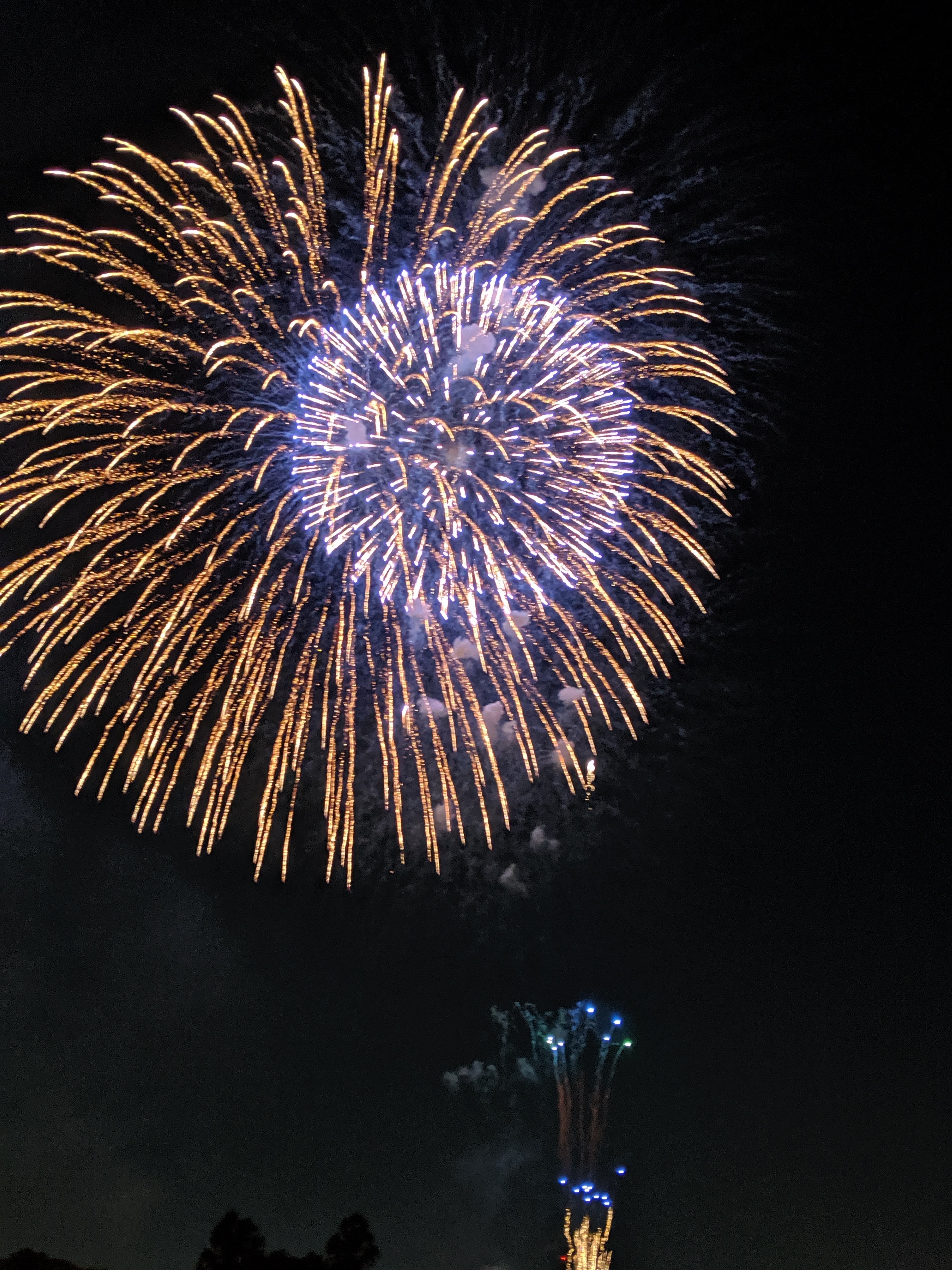 Pixel 3 XLのカメラ（標準モード）で撮った花火