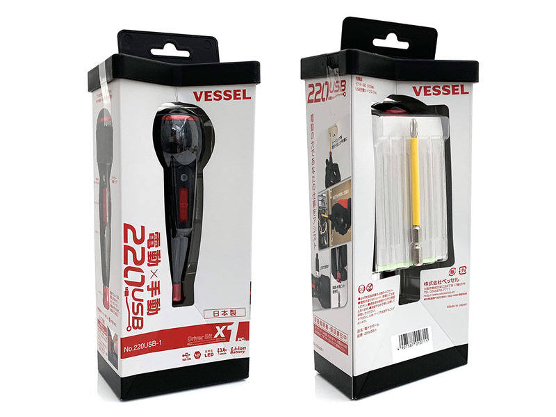 パッケージとしては2種類あり、型番No.220USB-1がビット1本付きで、型番No.220USB-5がビット5本と専用ACアダプター付きです。どちらにも充電用USBケーブル（microUSB）が付属します。転売などのボッタクリでない実勢価格は、No.220USB-1が税込4000円くらいで、No.220USB-1が5000円くらい。