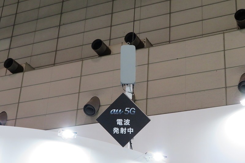 会場に設置された5G基地局