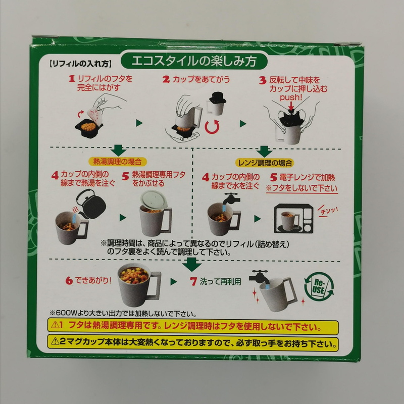 電子レンジとお湯を注ぐ場合のつくり方の違いはパッケージに記載されている