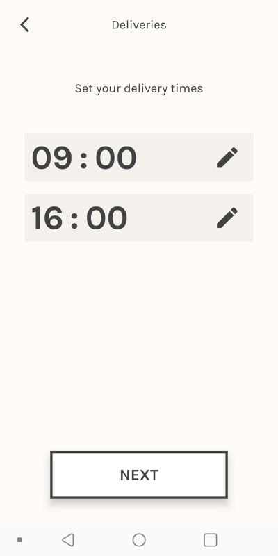 1日2回を選んだときの画面。それぞれの時刻は自由に設定できる