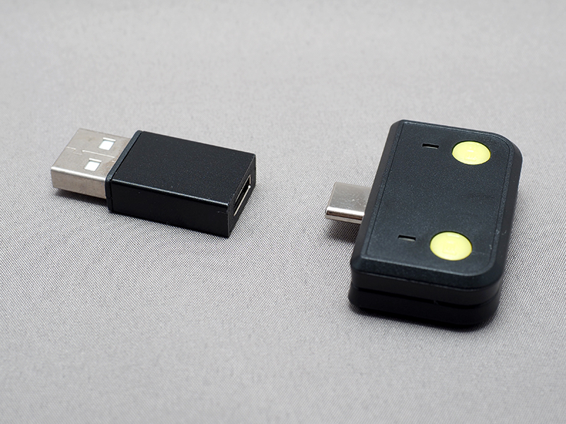 USB Aへの変換アダプタも同梱。PCやコンソールゲーム機でも使える