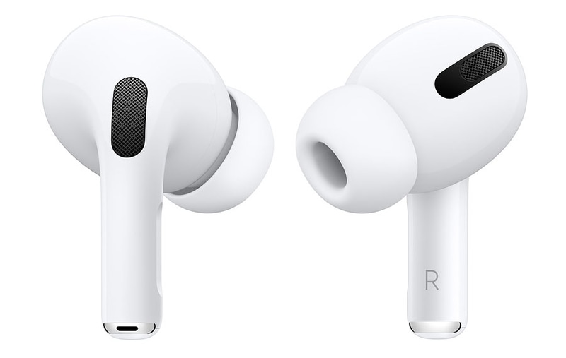 アップルの「AirPods Pro」。完全ワイヤレス型のBluetoothイヤフォンで、強力なノイズキャンセリング機能(アクティブノイズキャンセリング)を搭載しています。iPhoneやiPadやMacと接続できるほか、もちろんBluetooth対応のスマートフォンや各種音源とも接続可能。従来のAirPodsシリーズと比べるとマイク部分(白い棒状の突き出し)が短くなり、耳の穴にやや押し込んで使うカナル型になりました。同梱のケースにより充電でき、ケースはUSB充電にもQi充電にも対応しています。イヤフォンのコーデックは未公開ですがSBCとAACに対応していると思われます。アップルストア税別価格は2万7800円。