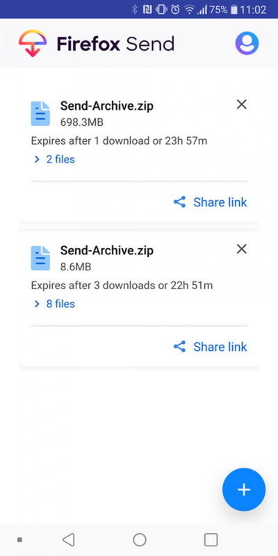 アップロードしたファイルの一覧