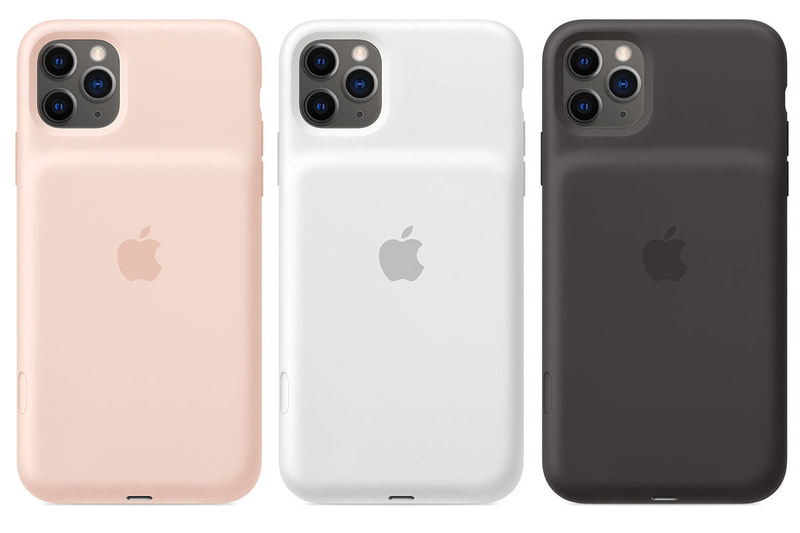iPhone 11用のアップル純正バッテリー内蔵ケースことSmart Battery Case。iPhone 11/11 Pro/11 Pro Max用があり、アップルストア税別価格はどれも1万4800円。カラーはピンク、ホワイト、ブラックがありますが、ピンクを選べるのはiPhone 11 Proシリーズのみです。バッテリー容量は非公開ですが、iPhone 11シリーズの駆動時間を最大50％延長できるとのこと。iPhone 11用のSmart Battery Caseには、新たに純正カメラアプリ専用のカメラボタンが搭載されました。